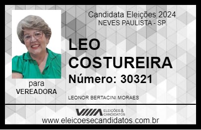 Candidato LEO COSTUREIRA 2024 - NEVES PAULISTA - Eleições