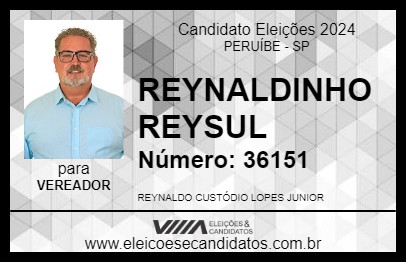 Candidato REYNALDINHO REYSUL 2024 - PERUÍBE - Eleições