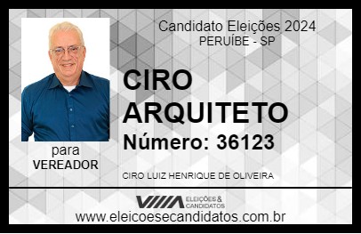 Candidato CIRO ARQUITETO 2024 - PERUÍBE - Eleições