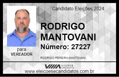 Candidato RODRIGO MANTOVANI 2024 - AMPARO - Eleições