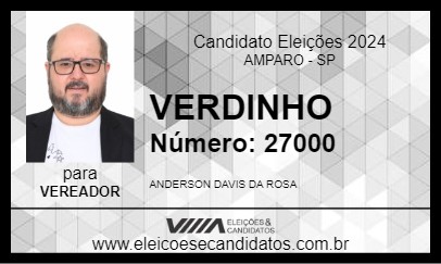 Candidato VERDINHO 2024 - AMPARO - Eleições