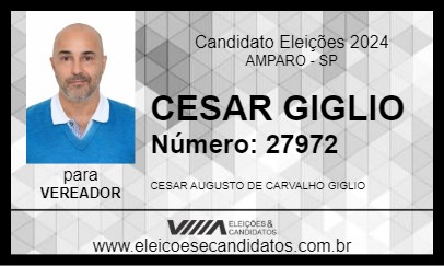 Candidato CESAR GIGLIO 2024 - AMPARO - Eleições