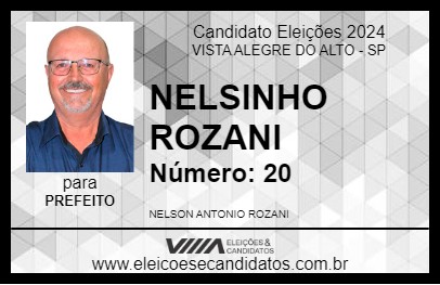 Candidato NELSINHO ROZANI 2024 - VISTA ALEGRE DO ALTO - Eleições