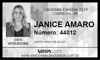 Candidato JANICE AMARO 2024 - CABREÚVA - Eleições