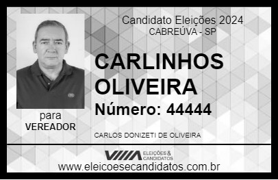 Candidato CARLINHOS OLIVEIRA 2024 - CABREÚVA - Eleições