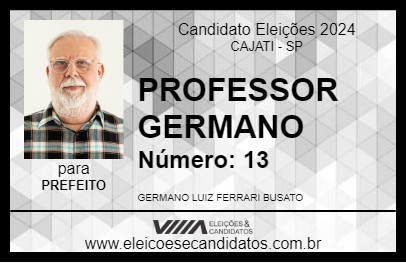 Candidato PROFESSOR GERMANO 2024 - CAJATI - Eleições