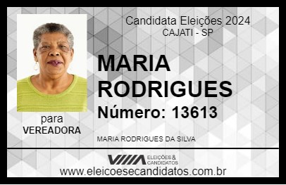 Candidato MARIA RODRIGUES 2024 - CAJATI - Eleições