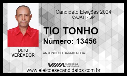 Candidato TIO TONHO 2024 - CAJATI - Eleições