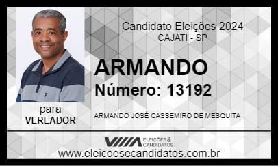 Candidato ARMANDO 2024 - CAJATI - Eleições