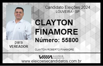 Candidato CLAYTON FINAMORE 2024 - LOUVEIRA - Eleições