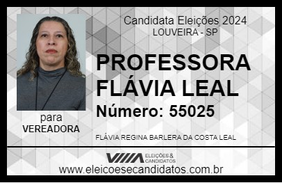 Candidato PROFESSORA FLÁVIA LEAL 2024 - LOUVEIRA - Eleições