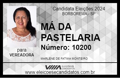 Candidato MÁ DA PASTELARIA 2024 - BORBOREMA - Eleições