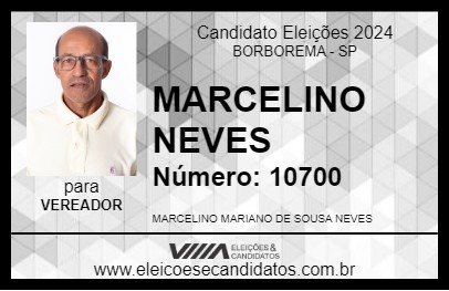 Candidato MARCELINO NEVES 2024 - BORBOREMA - Eleições