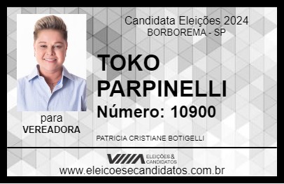 Candidato TOKO PARPINELLI 2024 - BORBOREMA - Eleições