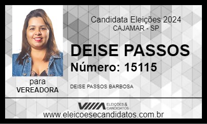 Candidato DEISE PASSOS 2024 - CAJAMAR - Eleições