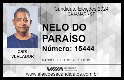 Candidato NELO DO PARAÍSO 2024 - CAJAMAR - Eleições