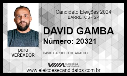 Candidato DAVID GAMBA 2024 - BARRETOS - Eleições