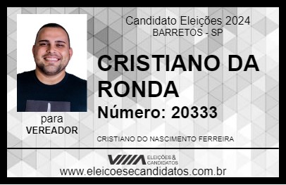 Candidato CRISTIANO SEGURANÇA 2024 - BARRETOS - Eleições