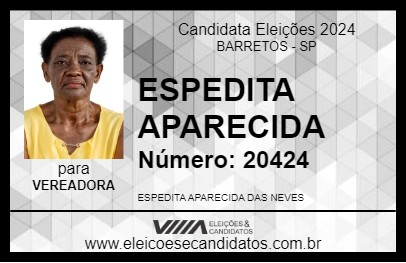 Candidato ESPEDITA APARECIDA 2024 - BARRETOS - Eleições