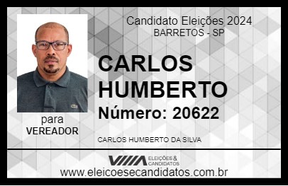 Candidato CARLOS HUMBERTO 2024 - BARRETOS - Eleições