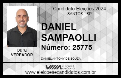 Candidato DANIEL SAMPAOLLI 2024 - SANTOS - Eleições