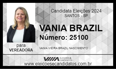 Candidato VANIA BRAZIL 2024 - SANTOS - Eleições