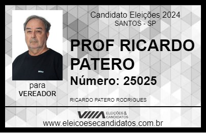 Candidato PROF RICARDO PATERO 2024 - SANTOS - Eleições