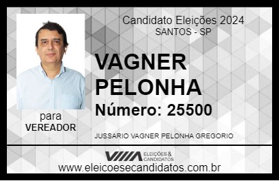 Candidato VAGNER PELONHA 2024 - SANTOS - Eleições