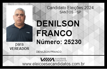 Candidato DENILSON FRANCO 2024 - SANTOS - Eleições