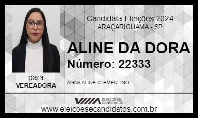 Candidato ALINE DA DORA 2024 - ARAÇARIGUAMA - Eleições