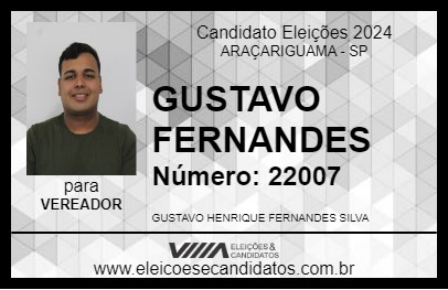 Candidato GUSTAVO FERNANDES 2024 - ARAÇARIGUAMA - Eleições