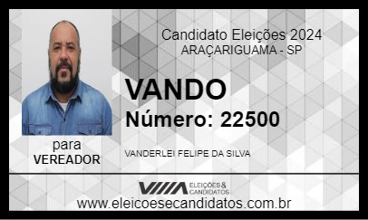 Candidato VANDO 2024 - ARAÇARIGUAMA - Eleições