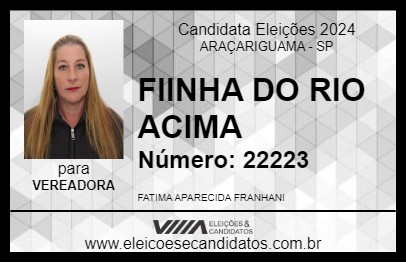 Candidato FIINHA DO RIO ACIMA 2024 - ARAÇARIGUAMA - Eleições