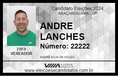 Candidato ANDRE LANCHES 2024 - ARAÇARIGUAMA - Eleições