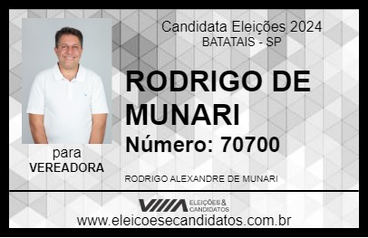 Candidato RODRIGO DE MUNARI 2024 - BATATAIS - Eleições