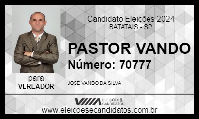 Candidato PASTOR VANDO 2024 - BATATAIS - Eleições