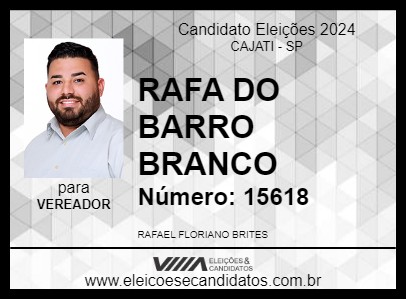 Candidato RAFA DO BARRO BRANCO 2024 - CAJATI - Eleições