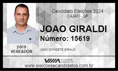 Candidato JOAO GIRALDI 2024 - CAJATI - Eleições