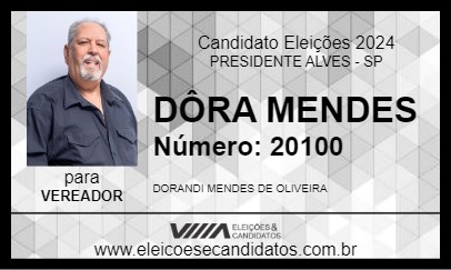 Candidato DÔRA MENDES 2024 - PRESIDENTE ALVES - Eleições