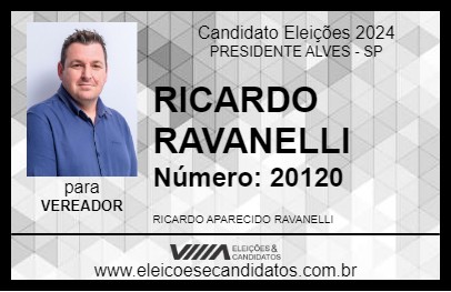 Candidato RICARDO RAVANELLI 2024 - PRESIDENTE ALVES - Eleições