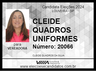 Candidato CLEIDE QUADROS UNIFORMES 2024 - LOUVEIRA - Eleições