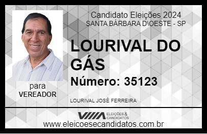 Candidato LOURIVAL DO GÁS 2024 - SANTA BÁRBARA D\OESTE - Eleições