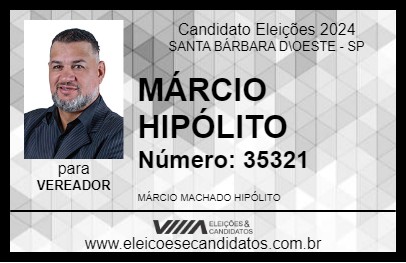 Candidato MÁRCIO HIPÓLITO 2024 - SANTA BÁRBARA D\OESTE - Eleições