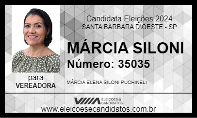 Candidato MÁRCIA SILONI 2024 - SANTA BÁRBARA D\OESTE - Eleições