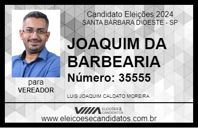 Candidato JOAKIN DA BARBEARIA 2024 - SANTA BÁRBARA D\OESTE - Eleições