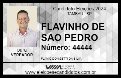 Candidato FLAVINHO DE SAO PEDRO 2024 - TAMBAÚ - Eleições