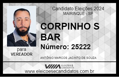 Candidato CORPINHO S BAR 2024 - MAIRINQUE - Eleições