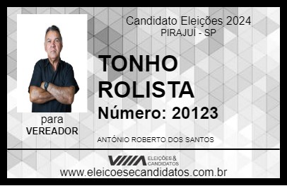 Candidato TONHO ROLISTA 2024 - PIRAJUÍ - Eleições