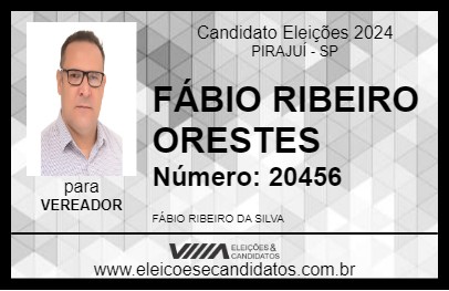 Candidato FÁBIO RIBEIRO ORESTES 2024 - PIRAJUÍ - Eleições