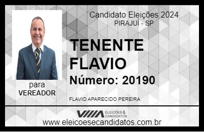 Candidato TENENTE FLAVIO 2024 - PIRAJUÍ - Eleições